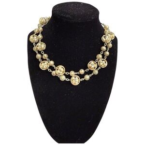 Elegant Gold Tone Beaded Necklace